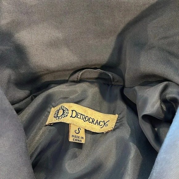 DEMOCRACY Gray Lyocell Lace Up‎ Back Full Zip Vest Small - Picture 4 of 5